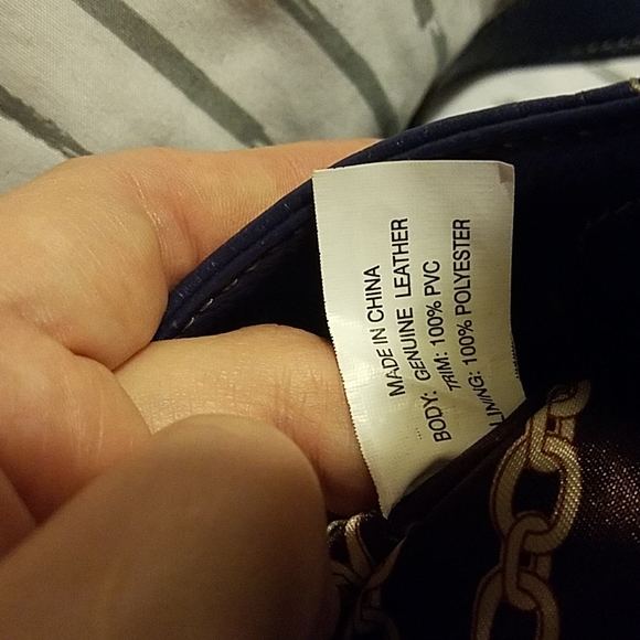 Tignanello Navy Blue Tote Bag w/ Side Pockets - Picture 7 of 8